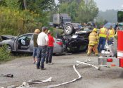 Collision at a rural intersection