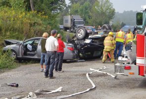 Collision at a rural intersection 